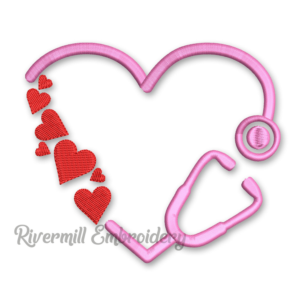 Heart Shaped Stethoscope Monogram or Initial Frame Machine