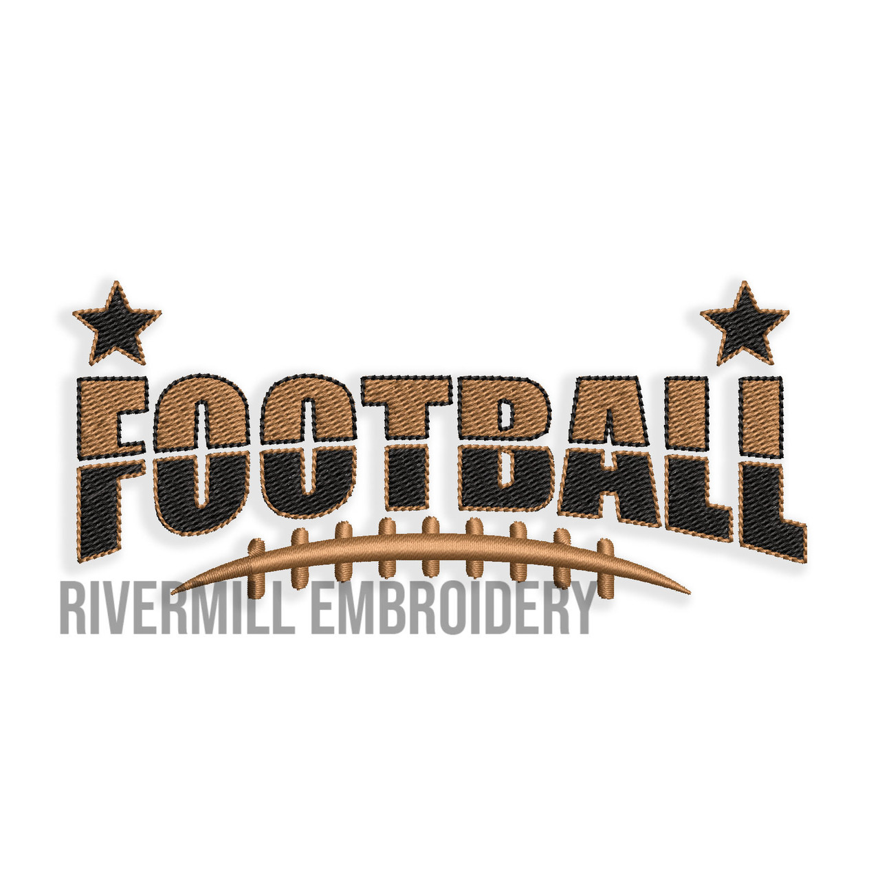 Football Lettering Machine Embroidery Design - Rivermill Embroidery