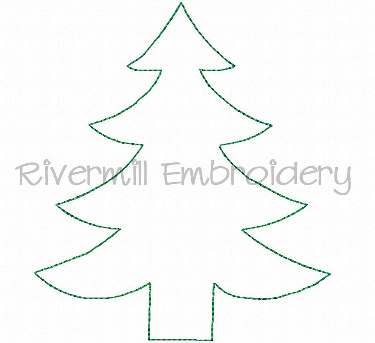 Raggy Applique Christmas Tree Machine Embroidery Design - Rivermill  Embroidery