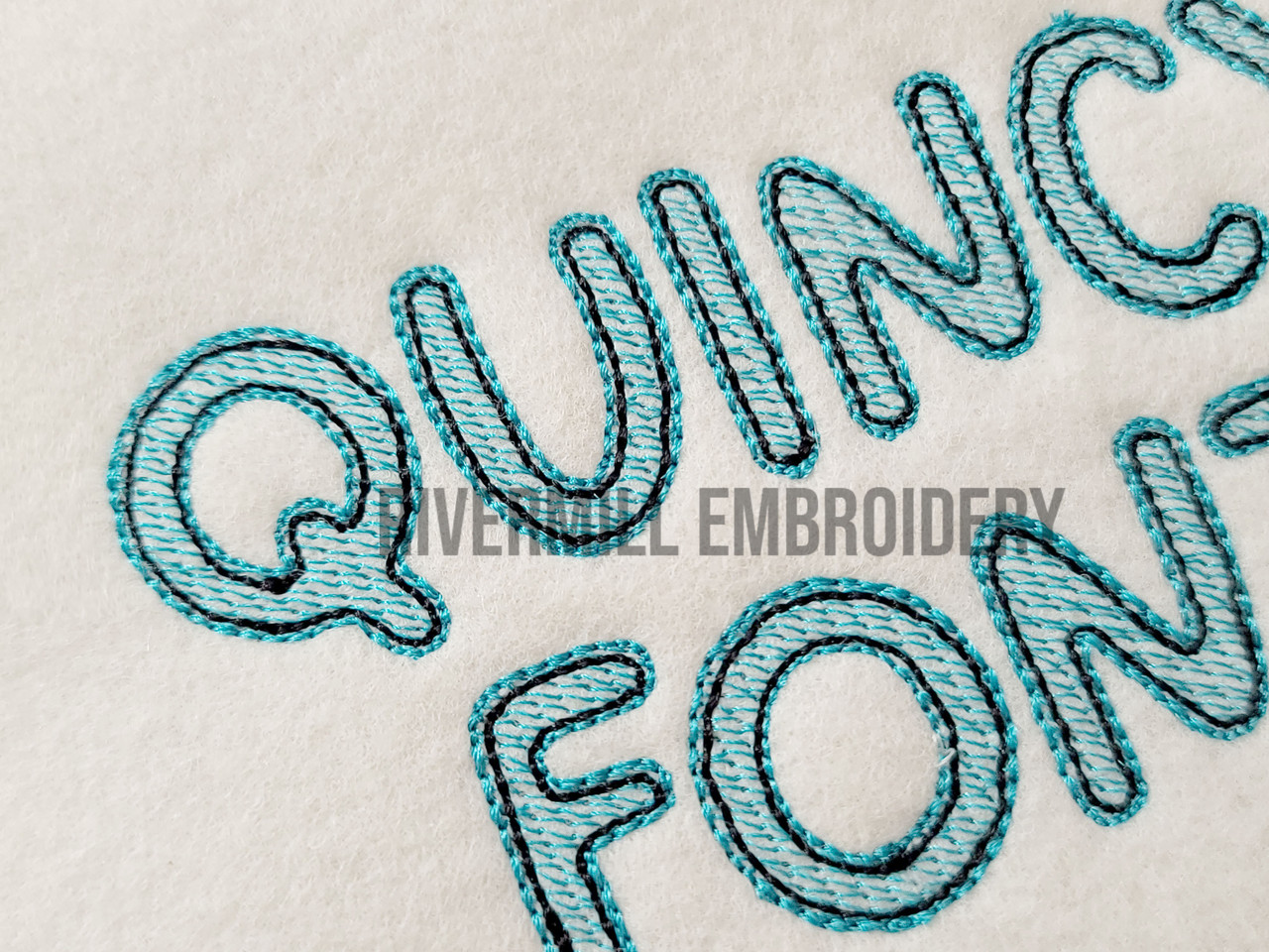 Sketch Style Quincy Machine Embroidery Font Alphabet Rivermill Embroidery