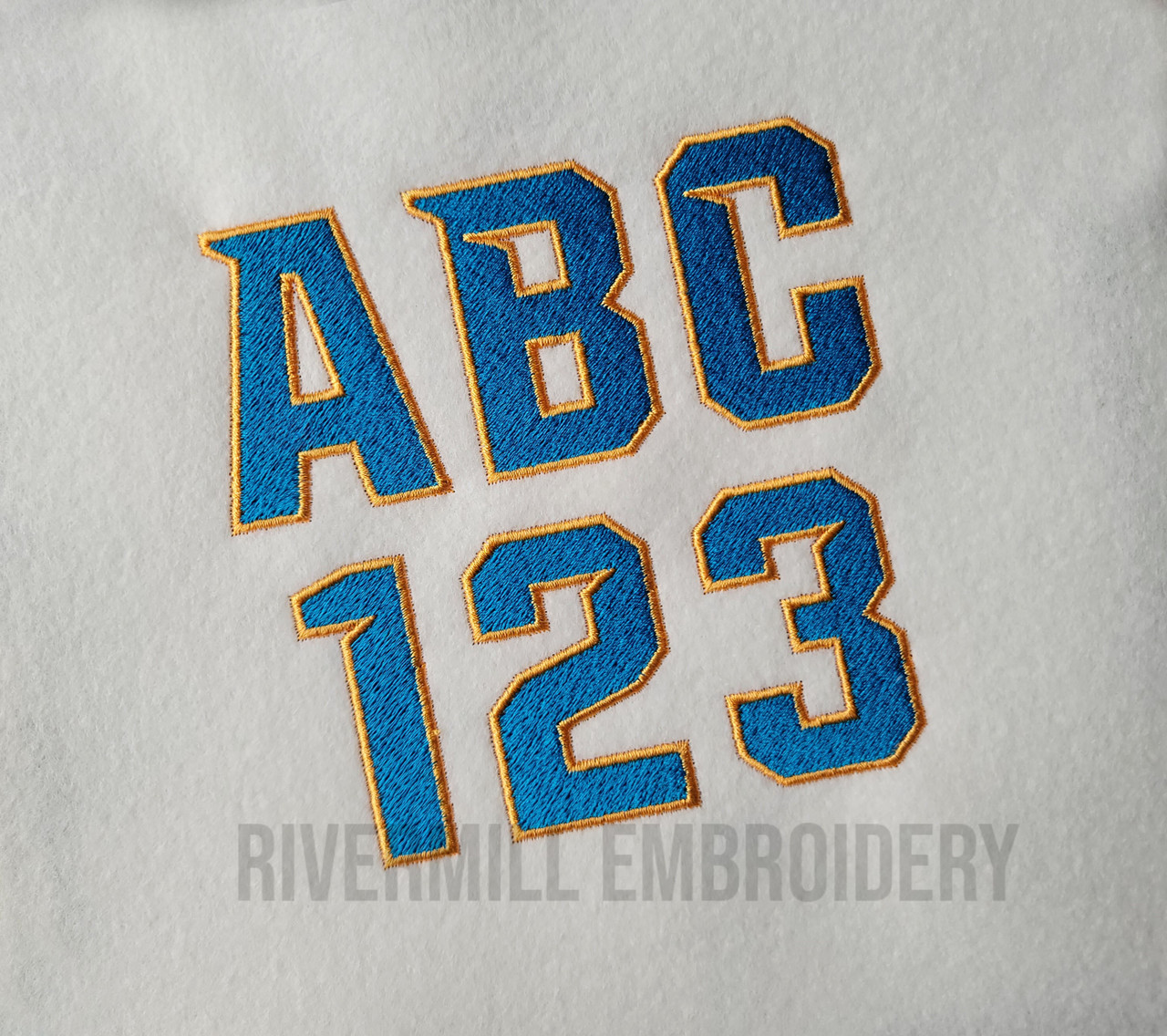 Two Color Michigan Machine Embroidery Font Alphabet - Rivermill
