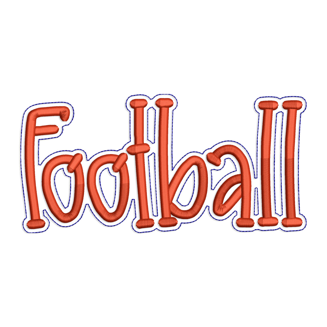 Football with a Bean Stitch Outline Machine Embroidery Design ...