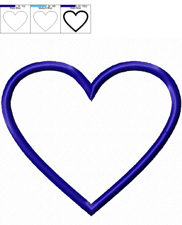 Heart Applique Machine Embroidery Design - Rivermill Embroidery