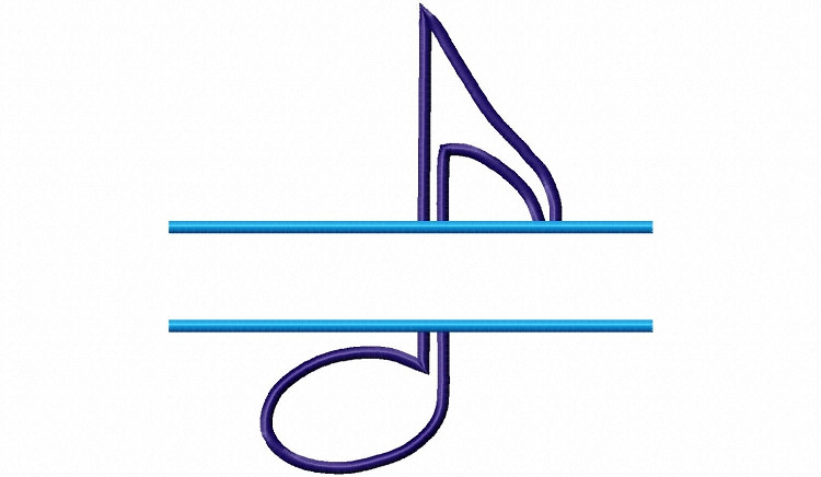 Applique Split Music Note Machine Embroidery Design - Rivermill Embroidery