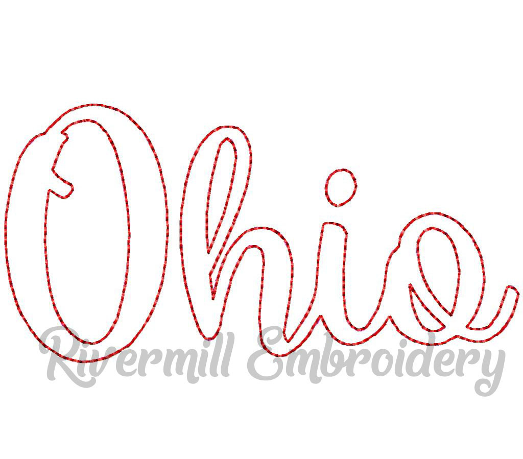 Raggy Applique Ohio Machine Embroidery Design - Rivermill Embroidery
