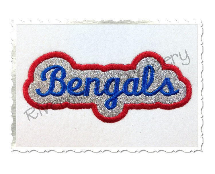 Applique Bengals Team Name Machine Embroidery Design - Rivermill Embroidery