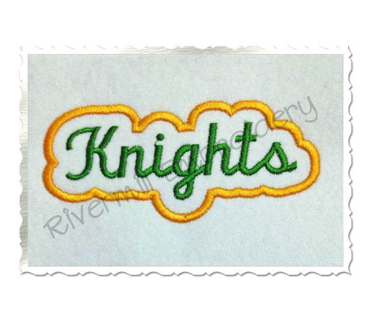 Applique Knights Team Name Machine Embroidery Design Rivermill