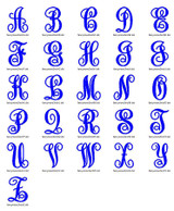 Fancy Curly Monogram Machine Embroidery Font - Rivermill Embroidery