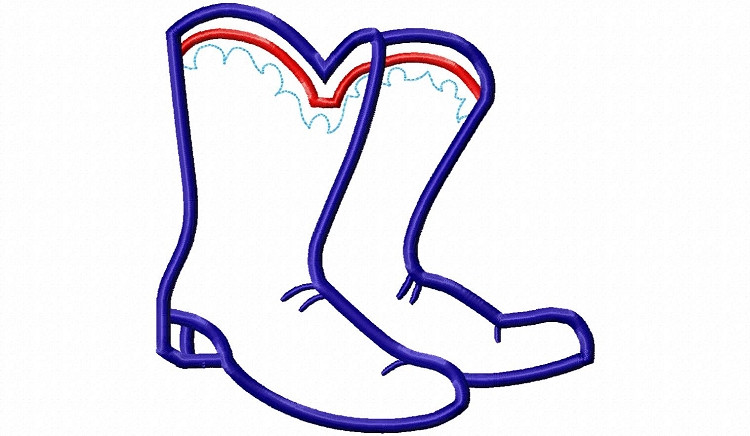Applique Cowboy Boots Machine Embroidery Design Rivermill Embroidery