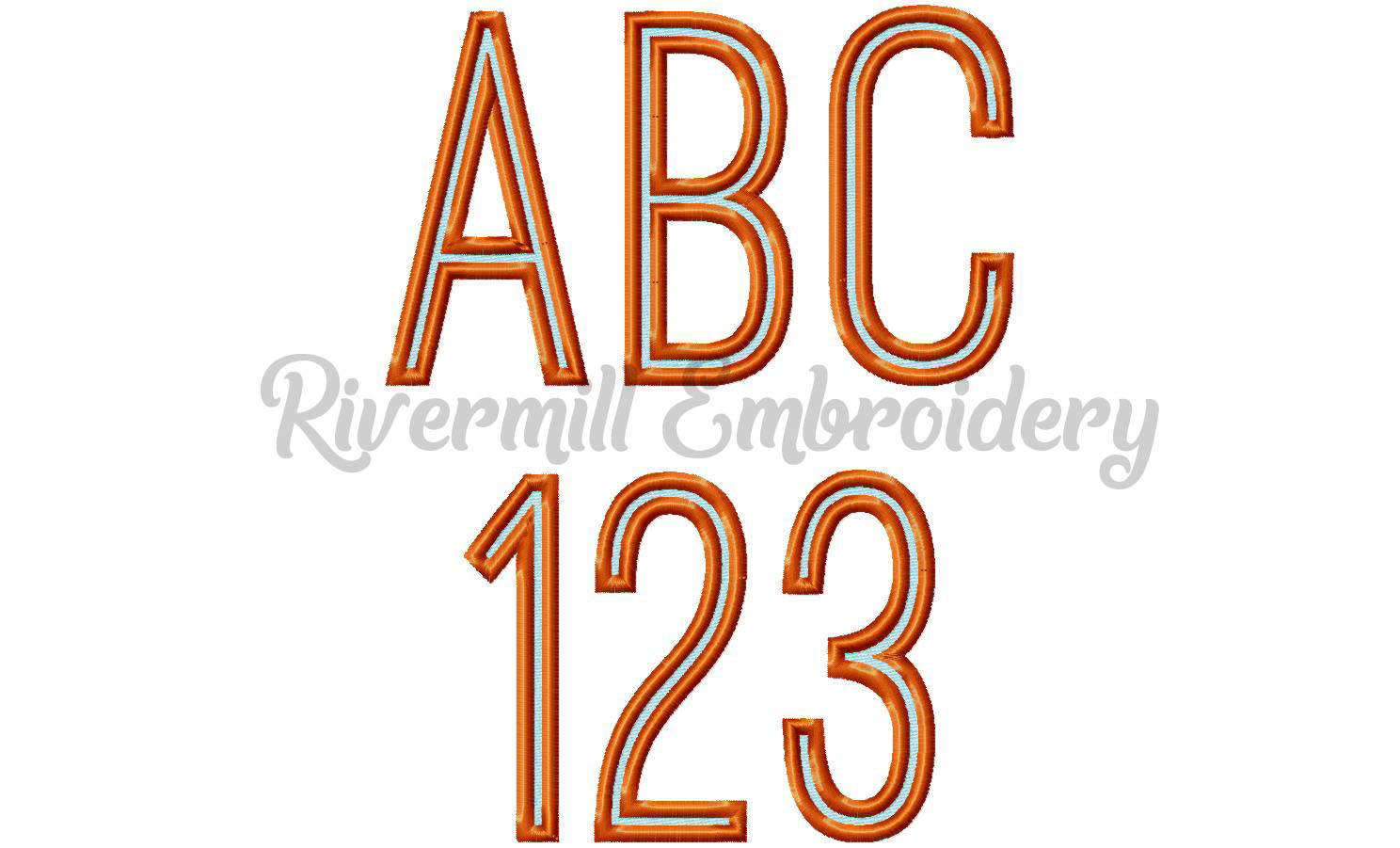 Two Color Tall Thin Outline Font Machine Embroidery Font Alphabet ...
