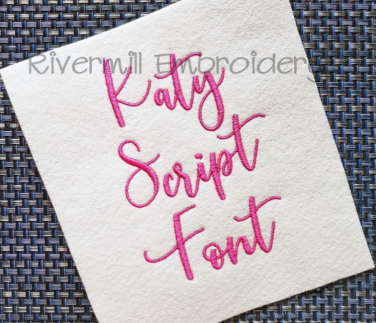 Katy Script Machine Embroidery Font Alphabet
