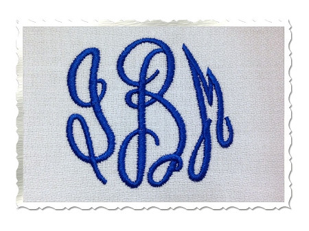 Classic 3 Letter Monogram Machine Embroidery Font - Rivermill Embroidery