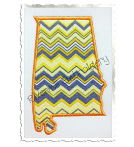Applique State of Alabama Machine Embroidery Design
