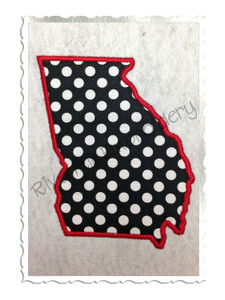 Applique State of Georgia Machine Embroidery Design