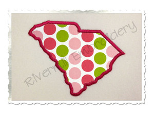 Applique State of South Carolina Machine Embroidery Design