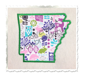 Applique State of Arkansas Machine Embroidery Design