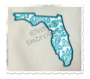Applique State of Florida Machine Embroidery Design
