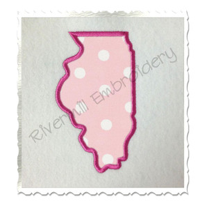 Applique State of Illinois Machine Embroidery Design
