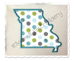 Applique State of Missouri Machine Embroidery Design