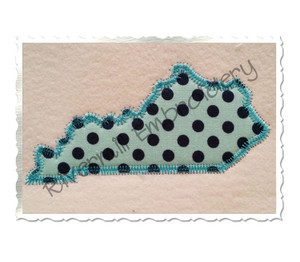 Zig Zag Applique State of Kentucky Machine Embroidery Design