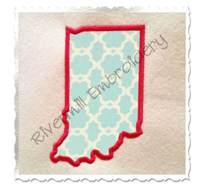 Applique State of Indiana Machine Embroidery Design