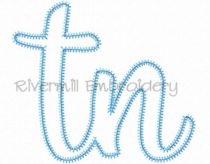 Zig Zag Applique Tennessee "tn" Machine Embroidery Design