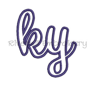 4x4 Size Applique Kentucky "ky" Machine Embroidery Design