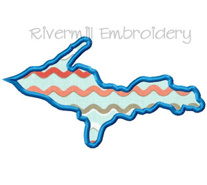 Applique Michigan Upper Peninsula Machine Embroidery Design