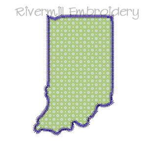Zig Zag Applique State of Indiana Machine Embroidery Design