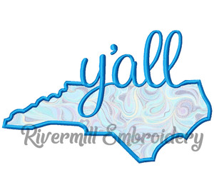 Applique North Carolina Y'all Machine Embroidery Design