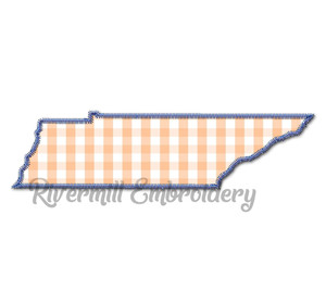 Large Zig Zag Applique State of Tennessee Machine Embroidery Design