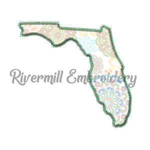 Zig Zag Applique Florida Machine Embroidery Design