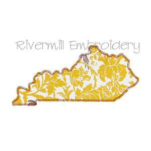 Raggy Applique State of Kentucky Machine Embroidery Design