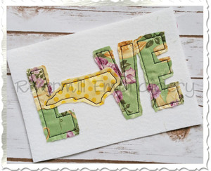 Raggy Applique North Carolina Love Machine Embroidery Design
