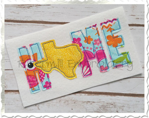 Raggy Applique Texas Home Machine Embroidery Design