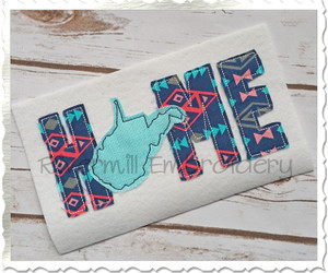 Raggy Applique West Virginia Home Machine Embroidery Design
