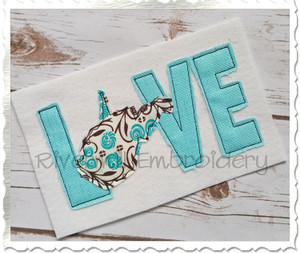 Raggy Applique West Virginia Love Machine Embroidery Design