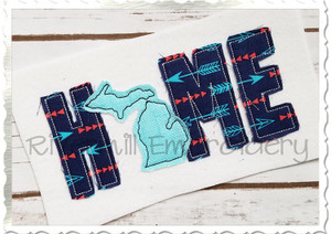 Raggy Applique Michigan Home Machine Embroidery Design