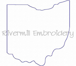 Raggy Applique State of Ohio Machine Embroidery Design