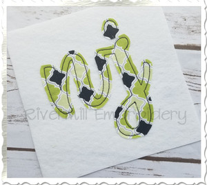 Raggy Applique New Jersey "nj" Machine Embroidery Design