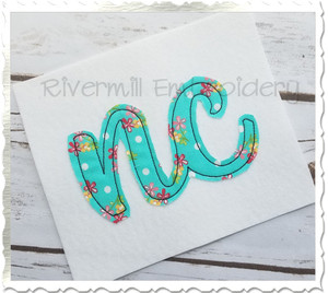 Raggy Applique North Carolina "nc" Machine Embroidery Design