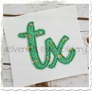 Raggy Applique Texas "tx" Machine Embroidery Design