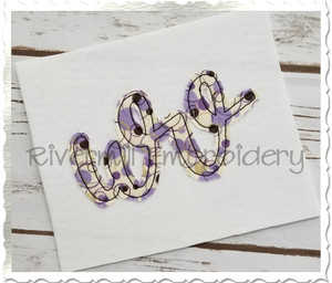 Raggy Applique West Virginia "wv" Machine Embroidery Design
