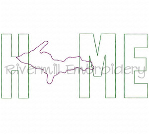 Raggy Applique Michigan Upper Peninsula Home Machine Embroidery Design