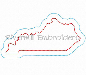Raggy Double Applique State of Kentucky Machine Embroidery Design