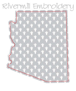 Raggy Applique State of Arizona Machine Embroidery Design