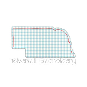 Raggy Applique State of Nebraska Machine Embroidery Design