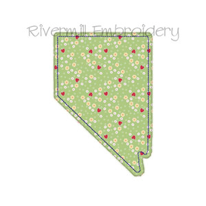 Raggy Applique State of Nevada Machine Embroidery Design