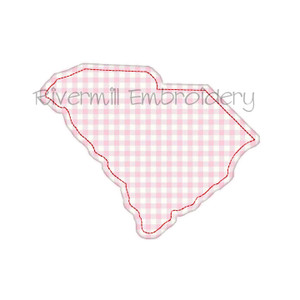 Raggy Applique State of South Carolina Machine Embroidery Design