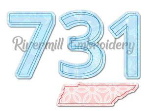 Raggy Applique Tennessee 731 Area Code Machine Embroidery Design